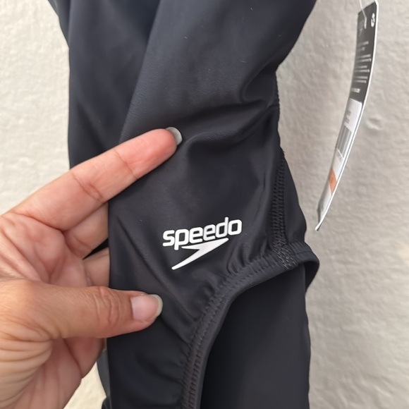 NWT Speedo Super Pro Back Solid One Piece Wmns Adult Black Sz 28 Diving Swimming - Picture 6 of 11